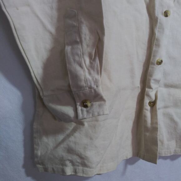REAL Comfort Vintage 100% LINEN Beach Coastal Button-Up Shirt Size M - Picture 4 of 6